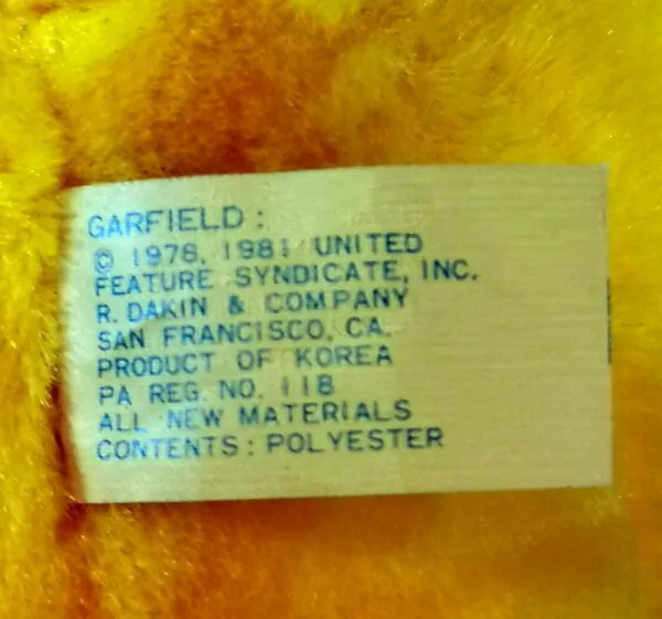 Original Garfield Plüschtiere